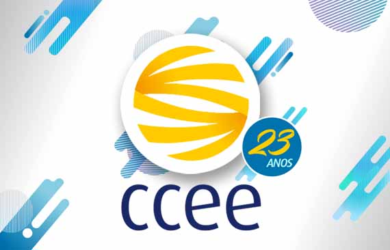 Logo da CCEE com a sinalização de 23 anos