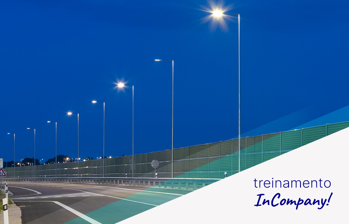 Imagem mostra uma pista com picos de luz e a logo do Treinamento Incompany no canto inferior direito.