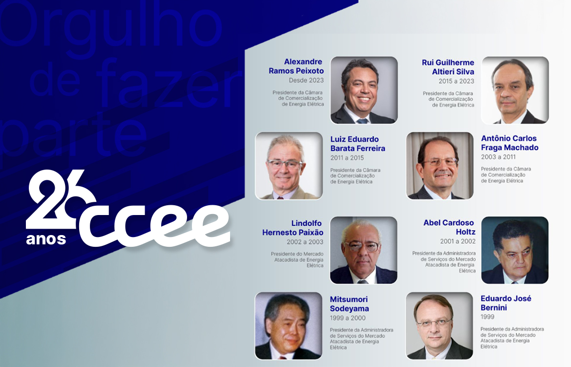 imagem dos presidentes da CCEE com logo de 26 anos