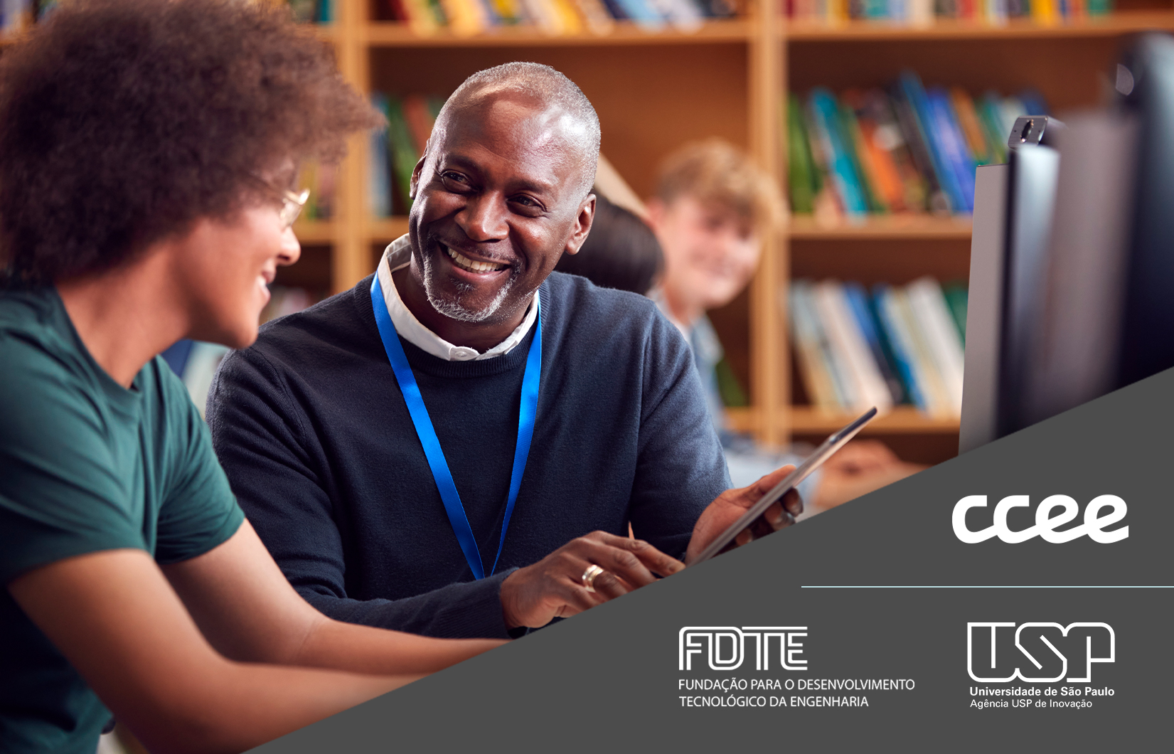 Imagem mostra duas pessoas conversando